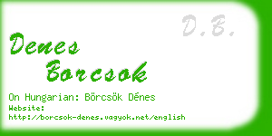 denes borcsok business card